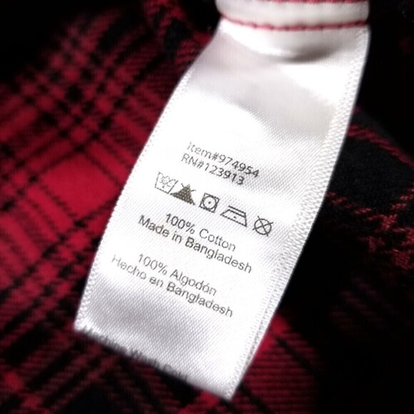 JACHS New York Brawny Lumberjack Cotton Flannel Shirt Mens XL Red Black Plaid - Picture 6 of 7